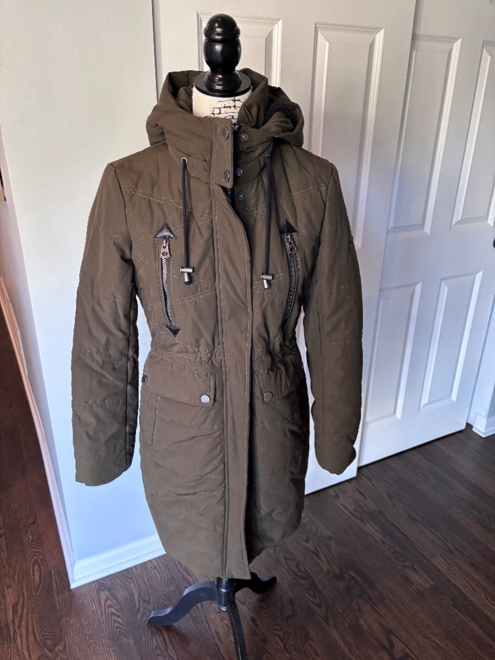 Lucky Brand quilted hooded puffer coat
